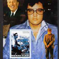 Benin 2003 Elvis Presley on Motorcycle #2 (with Walt Disney & Golfer) imperf m/sheet unmounted mint
