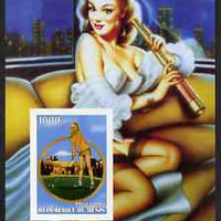 Benin 2003 Fantasy Art by Carlos Cartagena (Woman Golfer) imperf m/sheet unmounted mint