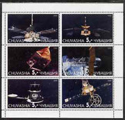 Chuvashia Republic 2000 Satellites perf sheetlet containing 6 values unmounted mint