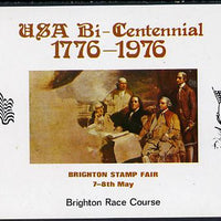 Exhibition souvenir sheet for 1976 Brighton Stamp Fair celebrating USA Bicentenary (Eagle, Flag & Painting) unmounted mint