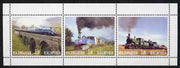 Kalmikia Republic 2001 Steam Trains #3 perf sheetlet containing 3 values unmounted mint