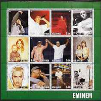 Kalmikia Republic 2001 Eminem perf sheetlet containing set of 12 values unmounted mint