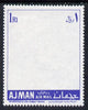 Ajman 1967 Kennedy 50th Anniversary perf proof of 1R frame only in blue, minor wrinkles but exceptionally scarce, unmounted mint as Mi 145*