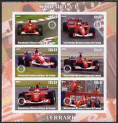 Congo 2003 Formula 1 - Ferrari imperf sheetlet containing 6 values each with Rotary Logo, unmounted mint