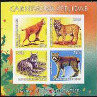 Benin 2003 World Fauna #01 - Lynxes imperf sheetlet containing 4 values unmounted mint