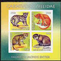 Benin 2003 World Fauna #03 - Mountain Cats imperf sheetlet containing 4 values unmounted mint