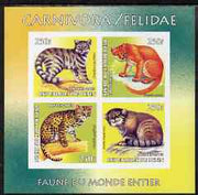 Benin 2003 World Fauna #03 - Mountain Cats imperf sheetlet containing 4 values unmounted mint