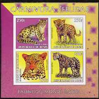Benin 2003 World Fauna #04 - Leopards imperf sheetlet containing 4 values unmounted mint