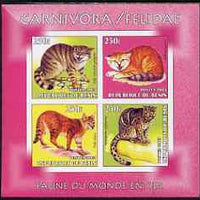 Benin 2003 World Fauna #07 - Wild Cats imperf sheetlet containing 4 values unmounted mint