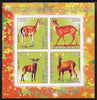 Benin 2003 World Fauna #17 - Deer imperf sheetlet containing 4 values unmounted mint