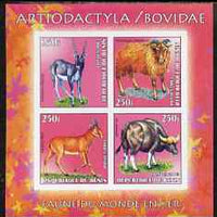 Benin 2003 World Fauna #18 - Antelope, Gaur & Tahr imperf sheetlet containing 4 values unmounted mint