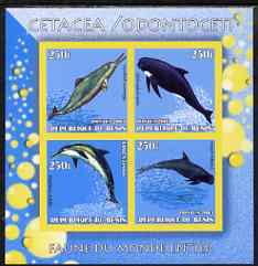 Benin 2003 World Fauna #20 - Whales & Dolphins imperf sheetlet containing 4 values unmounted mint