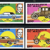 Mali 1987 Henry Ford set of 4 imperf from limited printing as SG 1116-19 unmounted mint