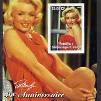 Congo 2002 40th Death Anniversary of Marilyn Monroe #06 imperf m/sheet unmounted mint