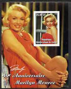 Congo 2002 40th Death Anniversary of Marilyn Monroe #06 imperf m/sheet unmounted mint