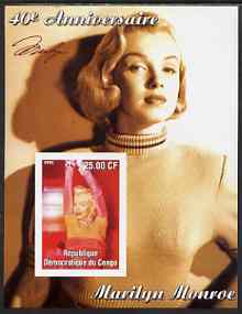 Congo 2002 40th Death Anniversary of Marilyn Monroe #07 imperf m/sheet unmounted mint