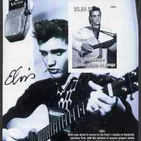 Congo 2002 25th Death Anniversary of Elvis Presley imperf souvenir sheet #3 (1955 B&W pic of Elvis in recording studio) unmounted mint