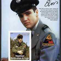 Congo 2002 25th Death Anniversary of Elvis Presley imperf souvenir sheet #6 (1958 colour pic of Elvis in GI uniform) unmounted mint