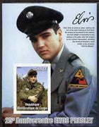 Congo 2002 25th Death Anniversary of Elvis Presley imperf souvenir sheet #6 (1958 colour pic of Elvis in GI uniform) unmounted mint