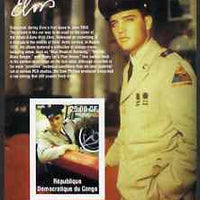 Congo 2002 25th Death Anniversary of Elvis Presley imperf souvenir sheet #7 (1958 colour pic of Elvis in GI uniform in car) unmounted mint