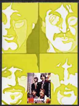 Laos 2000 The Beatles imperf deluxe sheet #01 (yellow background) unmounted mint