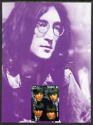 Laos 2000 The Beatles imperf deluxe sheet #02 (purple background) unmounted mint