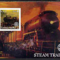 Eritrea 2002 Steam Locos #01 imperf m/sheet with Rotary Logo unmounted mint