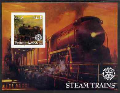 Eritrea 2002 Steam Locos #01 imperf m/sheet with Rotary Logo unmounted mint