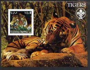 Eritrea 2002 Tigers imperf m/sheet with Scouts Logo unmounted mint