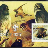 Eritrea 2002 Birds of Prey imperf m/sheet with Scouts Logo unmounted mint
