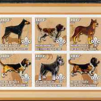 Ivory Coast 2002 Dogs #1 imperf sheetlet containing 6 values each with Scout logo unmounted mint