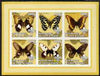 Ivory Coast 2002 Butterflies #1 (yellow border) imperf sheetlet containing 6 values each with Scout logo unmounted mint