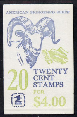 United States 1982 American Bighorn $4 booklet (SB113) containing SG 1926a x 2 (Bighorn also on cover)