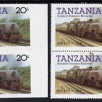 Tanzania 1985 Locomotive 6004 20s value (SG 432) unmounted mint imperf pair plus normal pair*