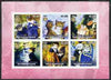 Mauritania 2002 Cartoon Cats #1 (pink border) imperf sheetlet containing 6 values each with Rotary logo, unmounted mint