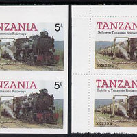 Tanzania 1985 Locomotive 3022 5s value (SG 430) unmounted mint imperf pair plus normal pair*