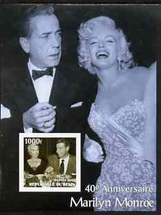 Benin 2003 40th Death Anniversary of Marilyn Monroe #10 - With Humphrey Bogart imperf m/sheet unmounted mint