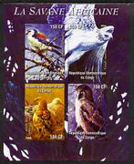 Congo 2004 Birds - La Savane Africaine imperf sheetlet containing 4 values unmounted mint