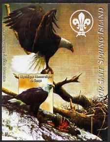 Congo 2004 Birds - Sur Salt Spring Island imperf s/sheet with Scout Logo in background unmounted mint