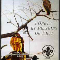 Congo 2004 Birds - Forets et Prairies de L'Est #1 (Bird of Prey) imperf s/sheet with Scout Logo in background unmounted mint