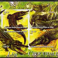 Congo 2004 Crocodiles imperf sheetlet containing 4 values unmounted mint