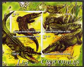 Congo 2004 Crocodiles imperf sheetlet containing 4 values unmounted mint