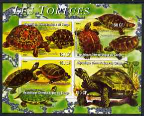 Congo 2004 Tortoises (Les Tortues) imperf sheetlet containing 4 values unmounted mint