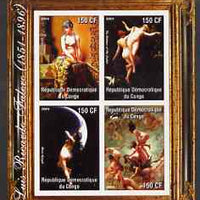 Congo 2004 Nude Paintings by Luis Ricardo Falero imperf sheetlet containing 4 values, unmounted mint