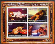 Congo 2004 Nude Paintings by Felix Vallotton imperf sheetlet containing 4 values, unmounted mint