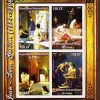 Congo 2004 Nude Paintings by Jean-Leon Gerome imperf sheetlet containing 4 values, unmounted mint