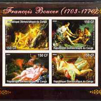 Congo 2004 Nude Paintings by Francois Boucher imperf sheetlet containing 4 values, unmounted mint