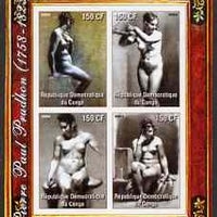 Congo 2004 Nude Paintings by Pierre Paul Prodhon imperf sheetlet containing 4 values, unmounted mint