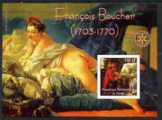 Congo 2004 Paintings by Francois Boucher imperf souvenir sheet with Rotary Logo, unmounted mint