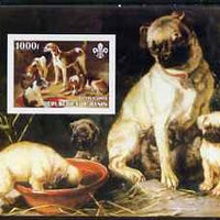 Benin 2003 Paintings of Dogs imperf m/sheet with Scouts Logo unmounted mint